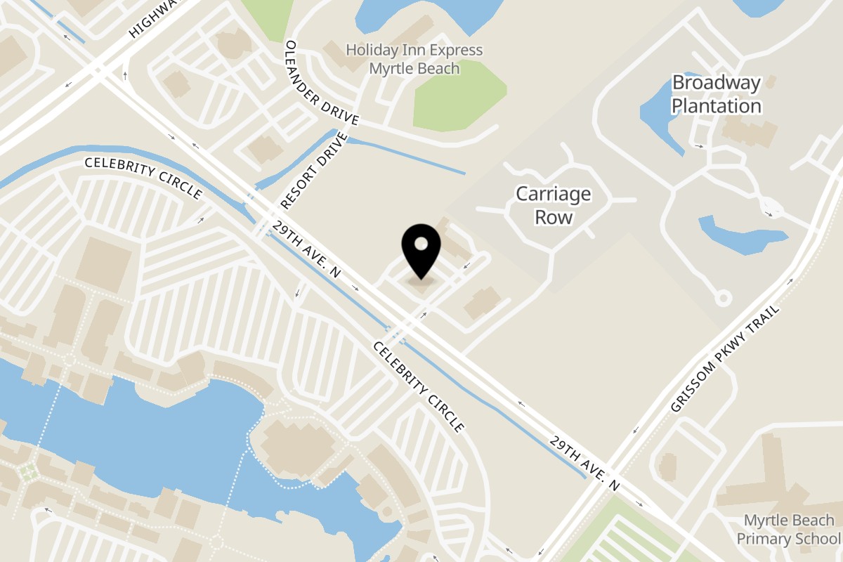 Map showing the location of El Cerro Mexican Bar & Grill 29th Ave N on 1002 29th Ave N in Myrtle Beach