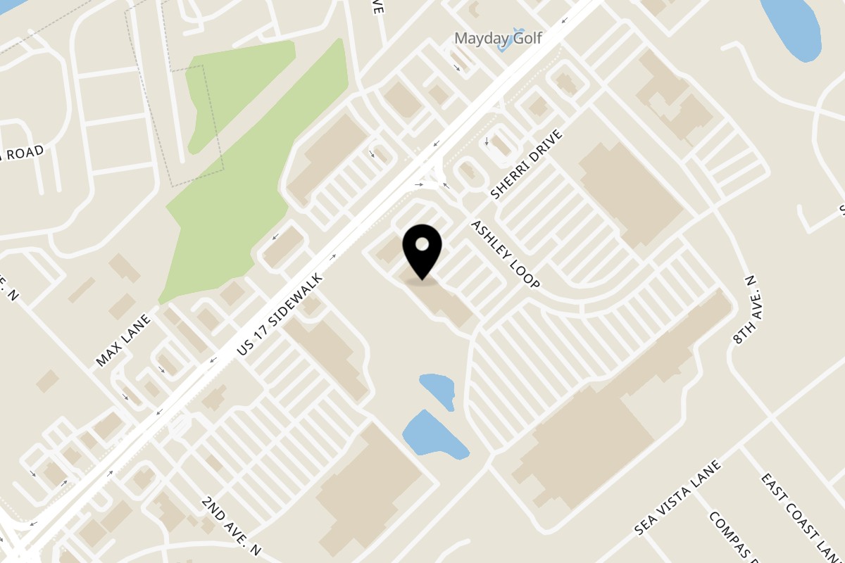 Map showing the location of El Cerro Mexican Bar & Grill North Myrtle Beach on 516 Hwy 17 N in North Myrtle Beach